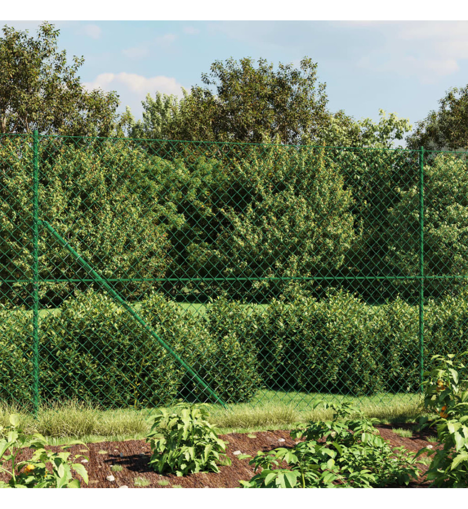 Clôture à mailles losangées avec bride vert 1,6x25 m