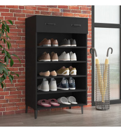 Armoire à chaussures Noir 60x35x105 cm Bois d'ingénierie