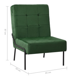 Chaise de relaxation 65x79x87 cm Vert foncé Velours