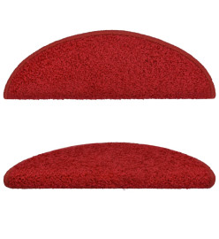 Tapis d'escalier 5 pcs 56x17x3 cm Rouge