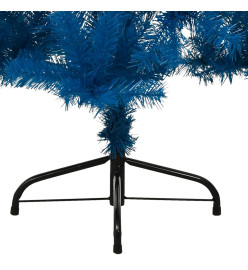 Demi sapin de Noël artificiel avec support Bleu 240 cm PVC