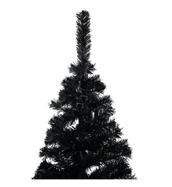 Arbre de Noël artificiel pré-éclairé et boules noir 120 cm PVC