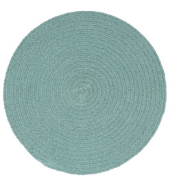 Napperons 4 pcs Vert Plain 38 cm Rond Coton