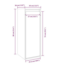 Armoire murale Marron miel 30x30x80 cm Bois de pin massif