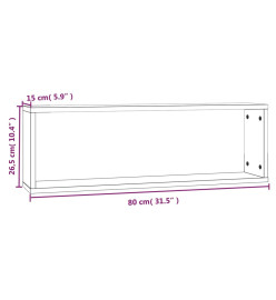 Étagères murales cubiques 2 pcs Chêne fumé 80x15x26,5 cm