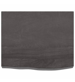 Étagère murale gris foncé 60x50x6 cm bois chêne massif traité