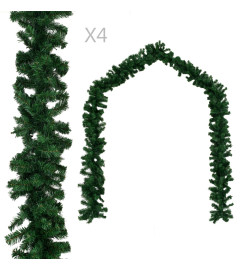 Guirlandes de Noël 4 pcs Vert 270 cm PVC