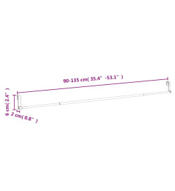 Tringles à rideau 2 pcs blanc et argenté 90-135 cm aluminium