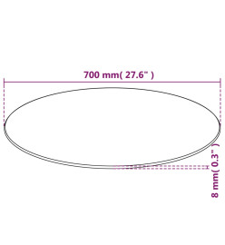 Dessus de table rond Verre trempé 700 mm