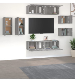 Ensemble de meubles TV 8 pcs Sonoma gris Bois d'ingénierie