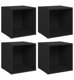 Meubles TV 4 pcs Noir 37x35x37 cm Aggloméré