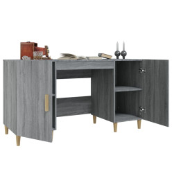 Bureau Sonoma gris 140x50x75 cm Bois d'ingénierie