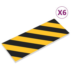 Protecteurs de mur 6 pcs Jaune et noir 50x10x2 cm Mousse EVA