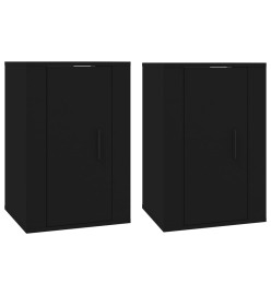 Meubles TV muraux 2 pcs Noir 40x34,5x60 cm