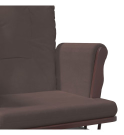 Chaise berçante avec repose-pied Marron Tissu