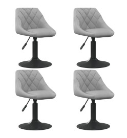 Chaises pivotantes à manger lot de 4 gris clair velours