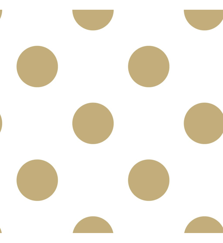 Kids at Home Papier peint Dotty Gold Blanc et doré 100105