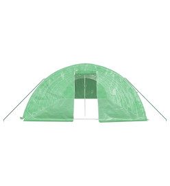 Serre avec cadre en acier vert 60 m² 12x5x2,3 m