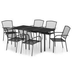 Ensemble de salle à manger de jardin 7 pcs anthracite acier