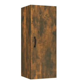 Armoire suspendue Chêne fumé 34,5x34x90 cm Bois d'ingénierie