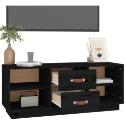 Meuble TV Noir 100x34x40 cm Bois de pin massif