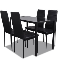 Ensemble de table pour salle à manger cinq pièces noir