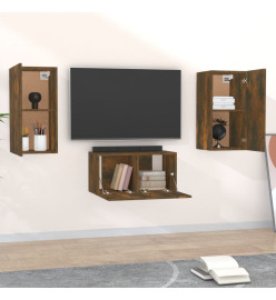 Ensemble de meubles TV 3 pcs Chêne fumé Bois d'ingénierie