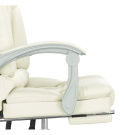 Fauteuil de massage inclinable de bureau Crème Similicuir