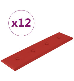 Panneaux muraux 12pcs Rouge bordeaux 60x15cm Similicuir 1,08 m²