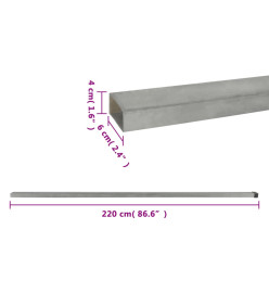 Poteaux de clôture de jardin 20 pcs argenté 220 cm acier