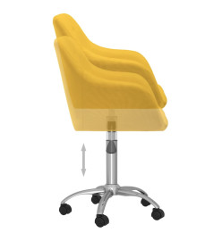 Chaises pivotantes à manger lot de 2 jaune tissu