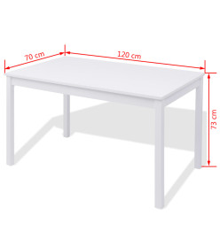 Jeu de salle à manger 7 pcs Pinède Blanc