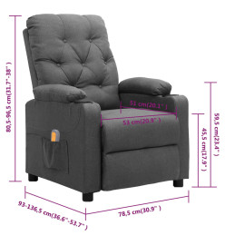 Fauteuil de massage Gris clair Tissu