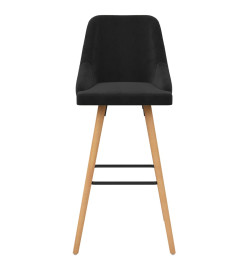 Tabourets de bar lot de 2 noir velours