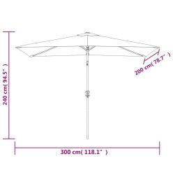 Parasol 200 x 300 cm Blanc sable Rectangulaire