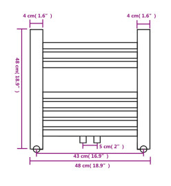 Radiateur sèche-serviettes vertical de salle de bain 480x480 mm