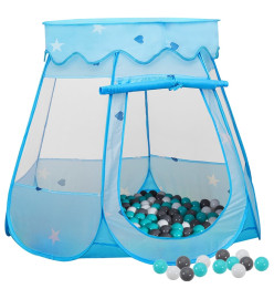 Tente de jeu pour enfants avec 250 balles Bleu 102x102x82 cm