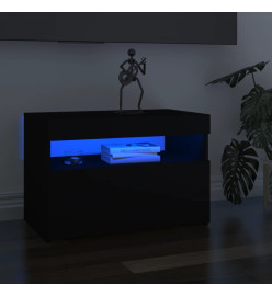 Meuble TV avec lumières LED noir 60x35x40 cm