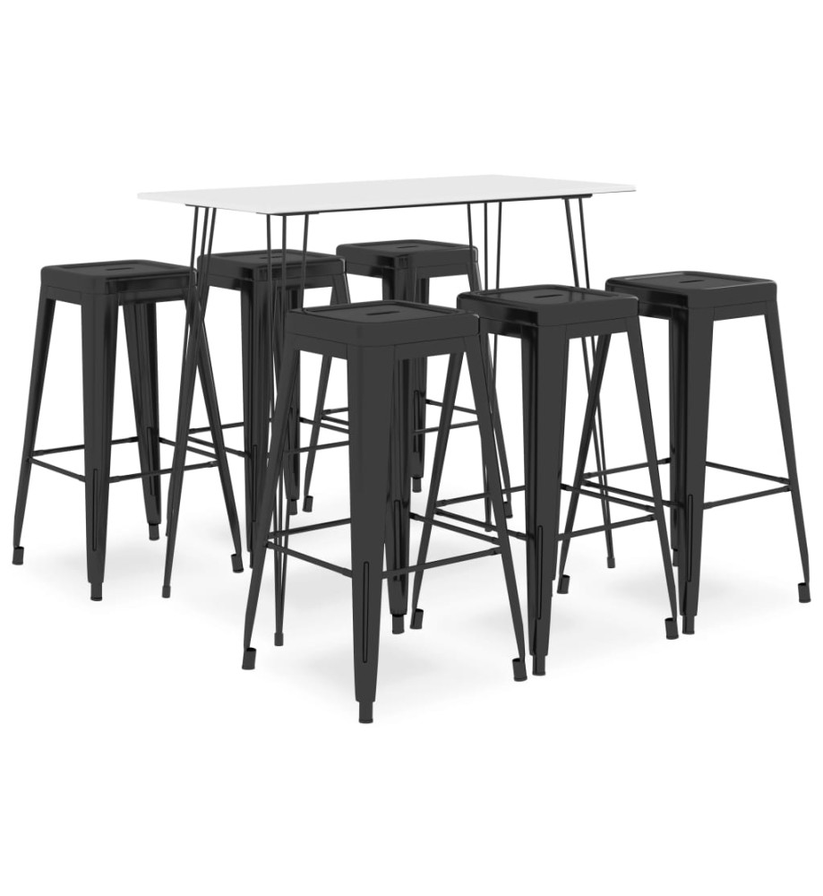 Ensemble de bar 7 pcs Blanc et noir