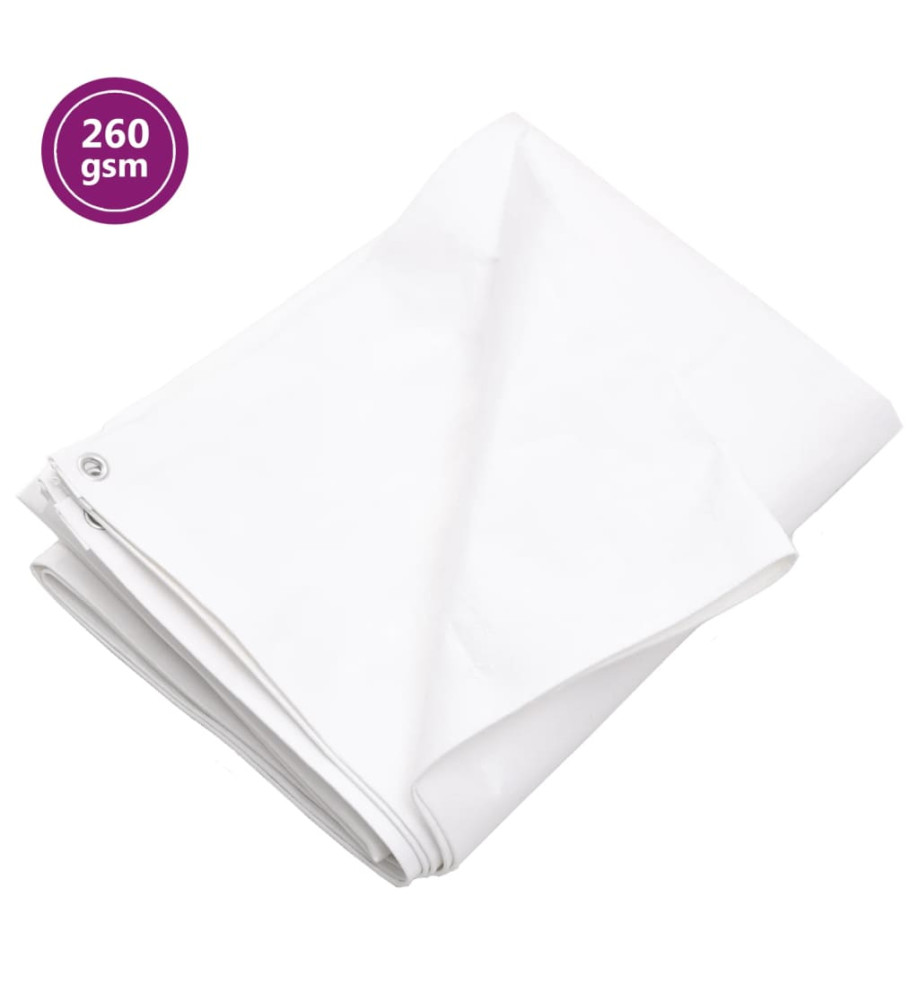 Bâche 260 g/m² 3x4 m Blanc PEHD