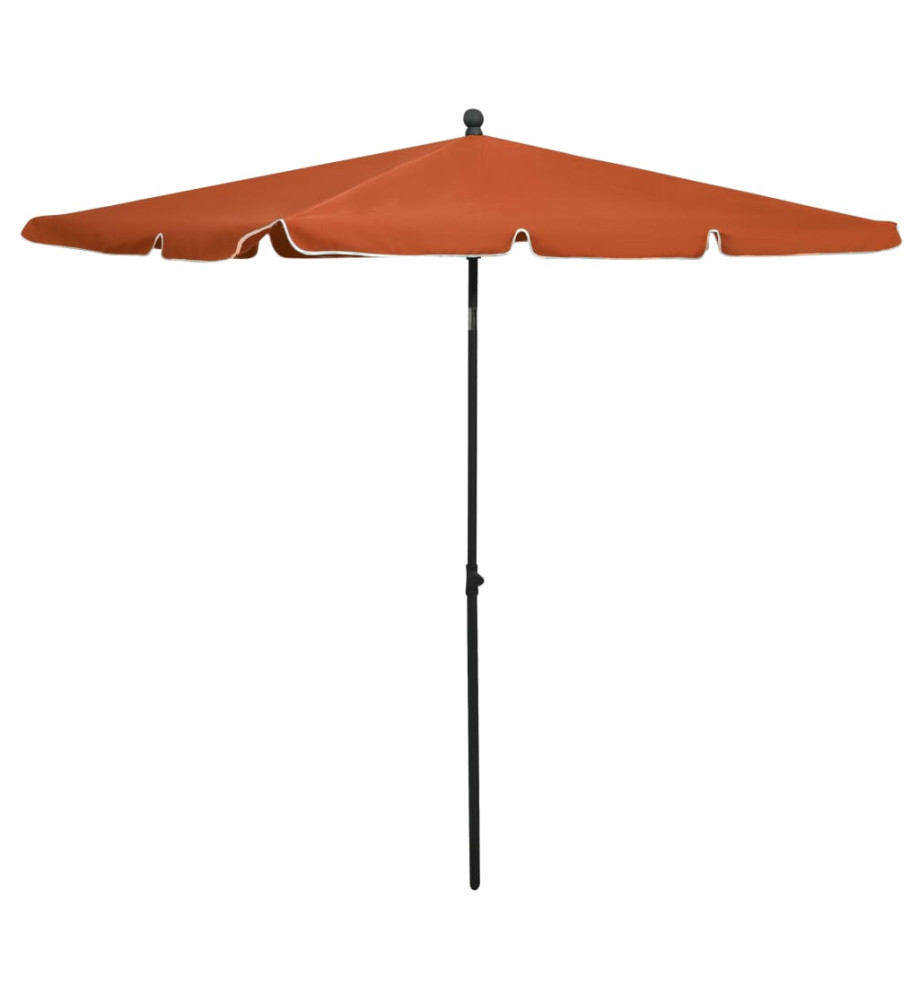 Parasol de jardin avec mât 210x140 cm Terre cuite