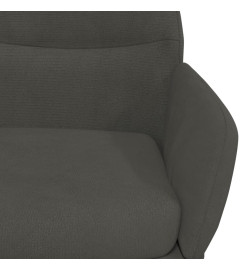 Chaise de relaxation avec tabouret Gris foncé Velours