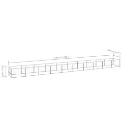 Chenil Argenté 10 m² Acier