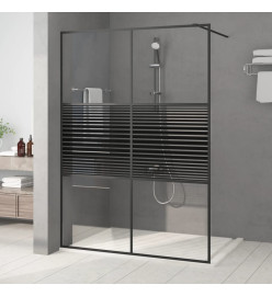 Paroi de douche Noir 140x195 cm Verre ESG transparent