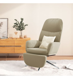 Chaise de relaxation et repose-pied Gris clair Similicuir daim