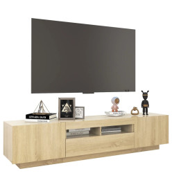 Meuble TV avec lumières LED Chêne sonoma 180x35x40 cm