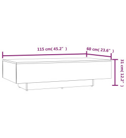 Table basse Chêne marron 115x60x31 cm Bois d'ingénierie