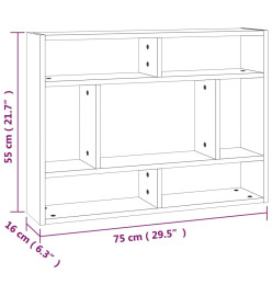 Étagère murale Chêne fumé 75x16x55 cm Bois d'ingénierie