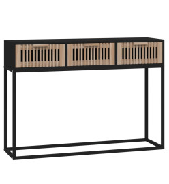 Table console noir 105x30x75 cm bois d'ingénierie et fer