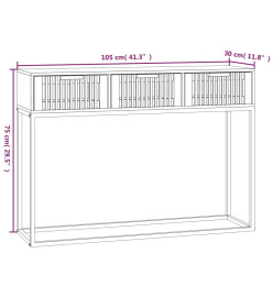 Table console noir 105x30x75 cm bois d'ingénierie et fer
